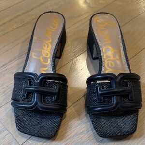 Sam Edelman Black Textured Mules